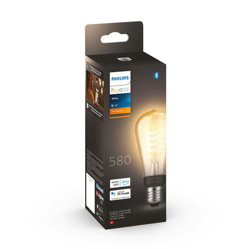 Philips - Philips Hue White ST64 Filament Single Smart LED E27, 550lm Philips  - Ampoules Philips