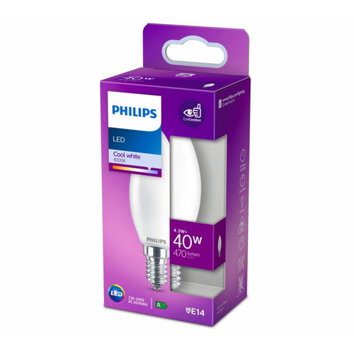 Philips - Ampoule LED flamme E14 PHILIPS EQ40W blanc froid Philips  - Electricité Philips