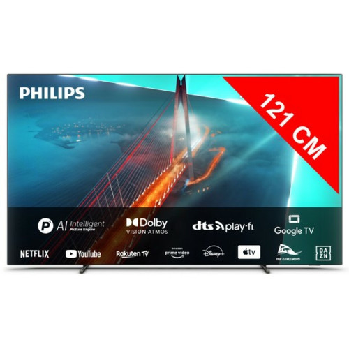 Philips - TV OLED 4K 121 cm 48OLED708/12 Ambilight - TV, Télévisions 50 (127cm)