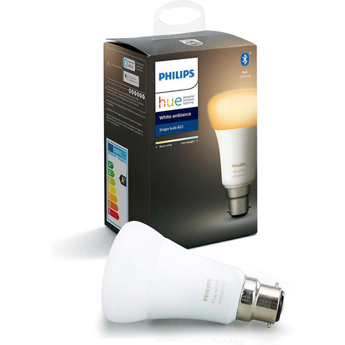 Philips - ampoule LED Connectée Ambiance B22 Compatible Bluetooth avec fonctionne avec Alexa Blanc [Classe énergétique A] Philips  - Maison connectée