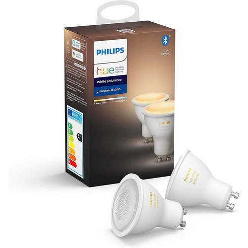Philips - ampoules LED Connectées White Ambiance GU10 Compatible Bluetooth avec fonctionne avec Alexa Pack de 2 - Marchand Vendos85france