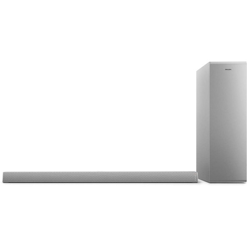 Philips - barre de Son TV Bluetooth avec Caisson de Basse sans Fil 140W blanc - Home-cinéma