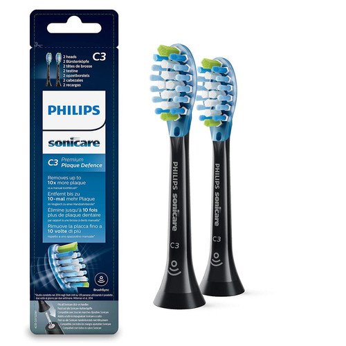 Philips - Brossettes Philips Sonicare hx9042/33 original Premium Plaque Defense pour Diamond Clean Smart, Lot de 2, noir Philips  - Brosse a dent philips sonicare
