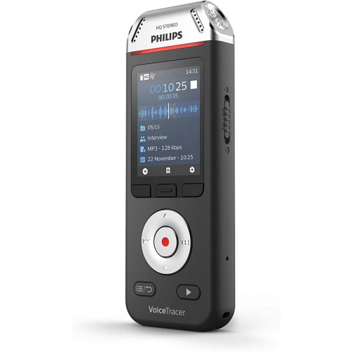 Philips - Dictaphone numérique avec logiciel dragon Speech Recognition de reconnaissance vocale pour WINDOWS gris noir Philips   - Studio d'enregistrement portatif