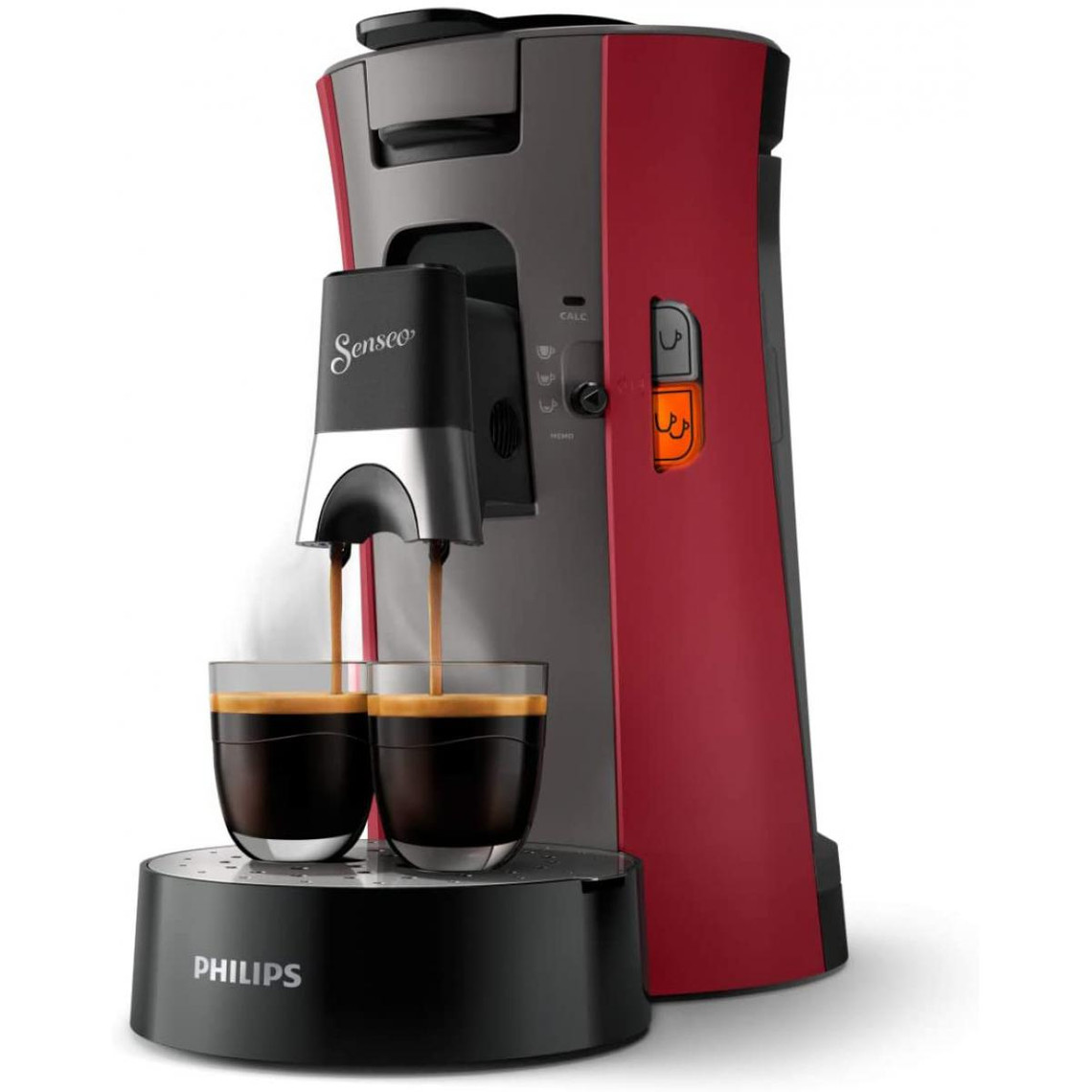 Philips machine à café à dosettes 1450W rouge noir