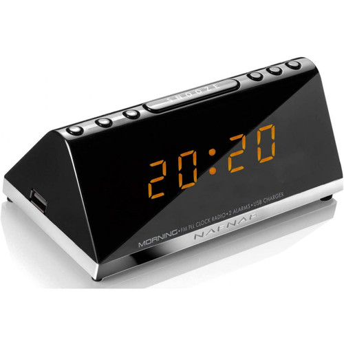 Philips - radio réveil avec port USB avec double alarmes gris noir - Radio