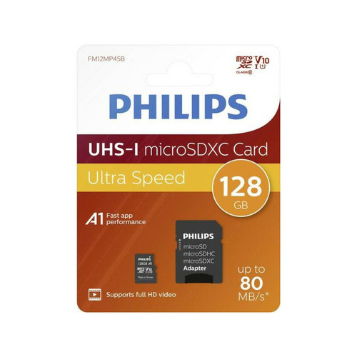Philips - Philips FM12MP45B Carte mémoire flash 128 Go UHS Class 1 Class10 SDXC Philips  - Carte mémoire Philips