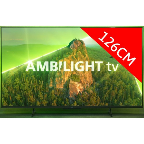 Philips - TV LED 4K 126 cm 50PUS8108/12 Ambilight 126 cm 4K UHD - TV PHILIPS Ambilight TV, Home Cinéma