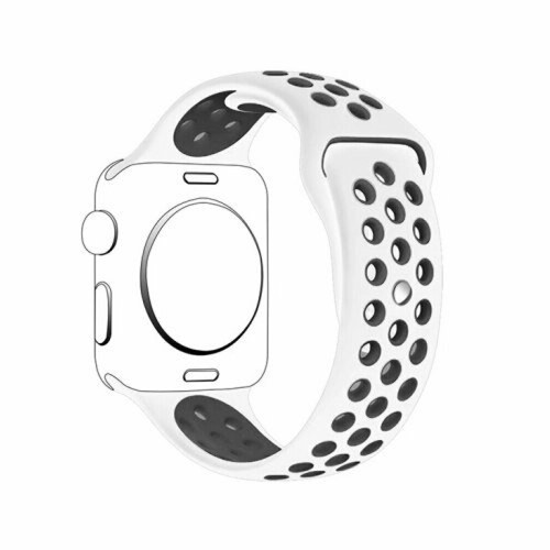 Phonecare - Bracelet SportyStyle pour Apple Watch Series 9 Aluminum - 45mm - Blanc / Noir Phonecare  - Montre et bracelet connectés
