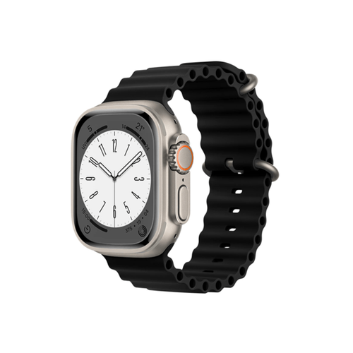 Phonecare - Bracelet Silicone Ocean Waves pour Apple Watch Series 9 Aluminum - 45mm - Noir Phonecare  - Montre et bracelet connectés