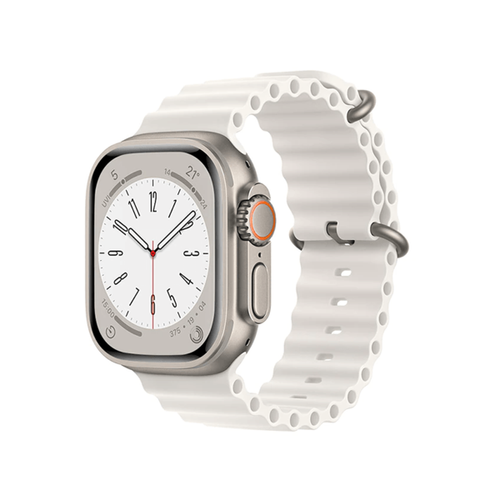 Phonecare - Bracelet Silicone Ocean Waves pour Apple Watch Series 9 Aluminum - 45mm - Blanc Phonecare  - Montre et bracelet connectés