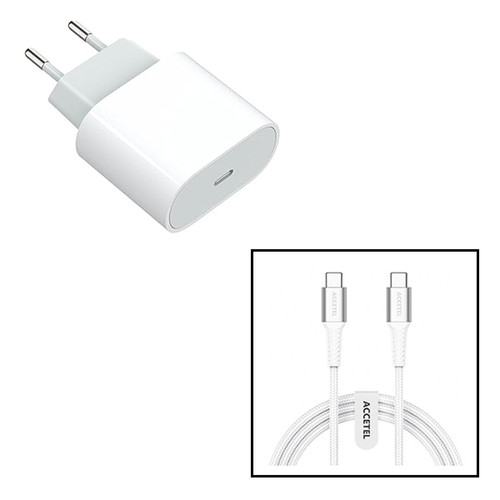 Phonecare - Kit Base Charge Type C FastCharge 20W + Câble 60W 3.0A 1m Type C ACCETEL pour Apple iPad Pro de 11 polegadas (4.ª geração) - Blanc Phonecare  - Accesoires ipad