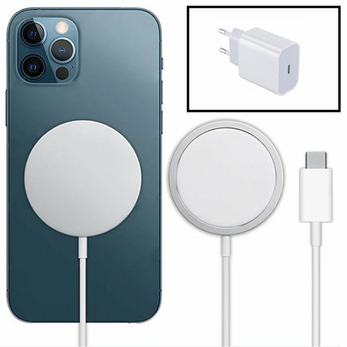 Phonecare - KIT Base Charge Type C FastCharge 20W + Magnetic Wireless Fast Charger pour Apple iPhone 15 Blanc Phonecare  - Base pour iphone
