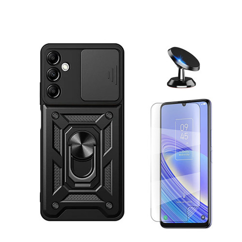 Phonecare - Kit de verre trempé de Clearglass + 3x1 défenseur militaire + support de voiture magnétique Phonecare pour Samsung Galaxy A15 - le noir Phonecare  - Accessoires et consommables