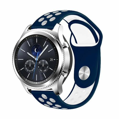 Phonecare - Bracelet Bicolore SportStyle pour Amazfit GTR 47mm - Bleu foncé / Blanc Phonecare  - Accessoires bracelet connecté