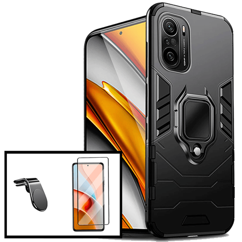 Phonecare - Kit Verre Trempé 5D Full + Coque 3X1 Military Defender + Support Magnétique L pour Voiture pour Xiaomi Poco F3 Phonecare  - Coque, étui smartphone