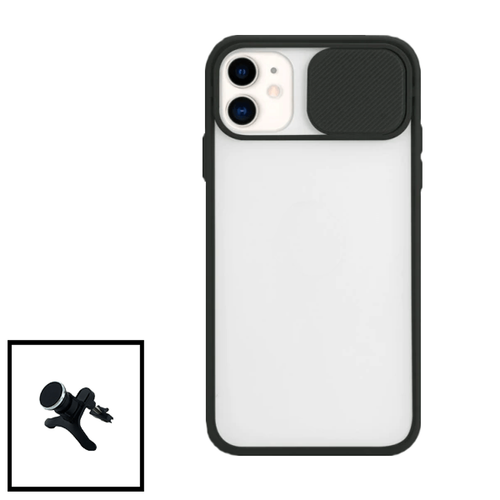 Phonecare - Kit Coque avec fenetre Anti-Choc mat + Support Magnétique de Voiture Renforcé pour iPhone 11 - Noir Phonecare  - Accessoire Smartphone