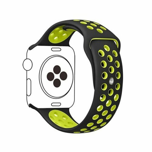 Phonecare - Bracelet Bicolore SportStyle pour Apple Watch Series 7 - 45mm - Noir / Vert Phonecare  - Montre et bracelet connectés