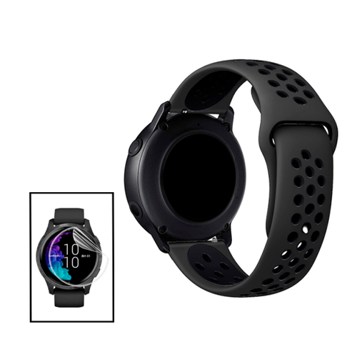 Phonecare - Kit Bracelet SportyStyle + Film de Hydrogel pour Samsung Galaxy Watch Active2 Wi-Fi 44mm - Noir / Noir Phonecare  - Montre et bracelet connectés