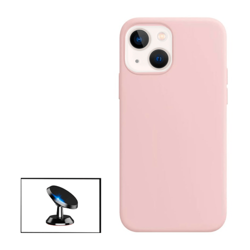 Phonecare - Kit Support Magnétique de Voiture + Coque Silicone Liquide pour iPhone 13 mini - Rose Phonecare  - Coque, étui smartphone