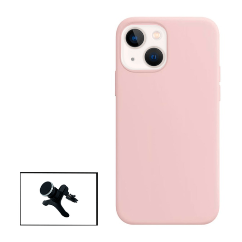 Phonecare - Kit Support Magnétique Renforcé de Voiture + Coque Silicone Liquide pour iPhone 13 Mini - Rose Phonecare  - Coque, étui smartphone