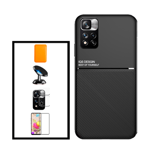 Phonecare - Kit Coque Magnetic Lux + Magnetic Wallet Orange + 5D Full Cover + Film de Caméra Arrière + Support Magnétique de Voiture pour Xiaomi Redmi Note 11 Pro Phonecare  - Accessoire Smartphone
