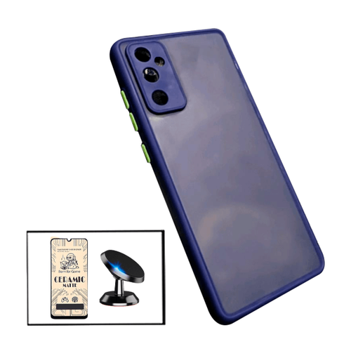 Phonecare - Kit Coque Antichoc Avec Caméra Protection + Film 5D Full Cover + Support Magnétique de Voiture pour Samsung Galaxy A13 - Blue Phonecare  - Accessoire Smartphone