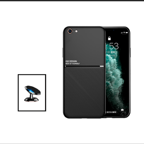 Phonecare - Kit Coque Magnetic Lux + Support Magnétique de Voiture pour Apple iPhone SE 2022 - Noir Phonecare  - Coques Smartphones Coque, étui smartphone