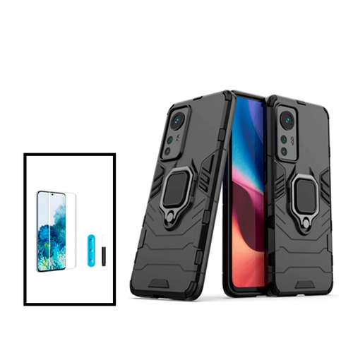 Phonecare - Kit Film Verre Trempé Nano Curved UV + Coque 3X1 Military Defender pour Xiaomi 12 Pro - Noir Phonecare  - Coque, étui smartphone