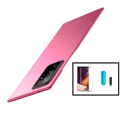 Phonecare - Kit Film Verre Trempé Nano Curved UV + Coque SlimShield pour Samsung Galaxy S22 Ultra 5G - Rose Phonecare  - Samsung curved