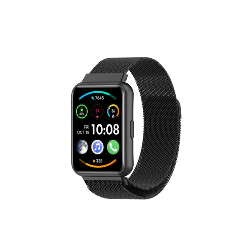Phonecare - Bracelet Milanese Loop Fermoir Magnétique pour Huawei Watch Fit 2 Active - Noir Phonecare  - Objets connectés