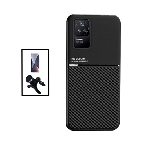 Phonecare - Kit Coque Magnetic Lux + 5D Full Cover + Support Magnétique de Voiture Renforcé pour Xiaomi Poco F4 - Noir Phonecare  - Coque, étui smartphone
