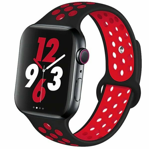 Phonecare - Bracelet SportyStyle pour Apple Watch Series 8 Aluminum - 41mm - Noir / Rouge Phonecare  - Accessoires bracelet connecté