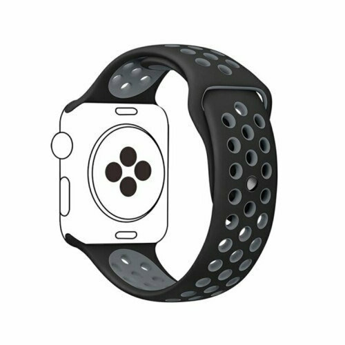 Phonecare - Bracelet SportyStyle pour Apple Watch Series 8 Aluminum - 45mm - Noir / Gris Phonecare  - Montre et bracelet connectés