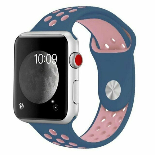 Phonecare - Bracelet SportyStyle pour Apple Watch Series 8 - 41mm - Bleu Foncé / Rose Phonecare  - Montre et bracelet connectés