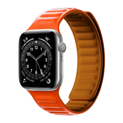 Phonecare - Bracelet Magnetic SmoothSilicone pour Apple Watch Series 8 - 45mm - Orange Phonecare  - Objets connectés