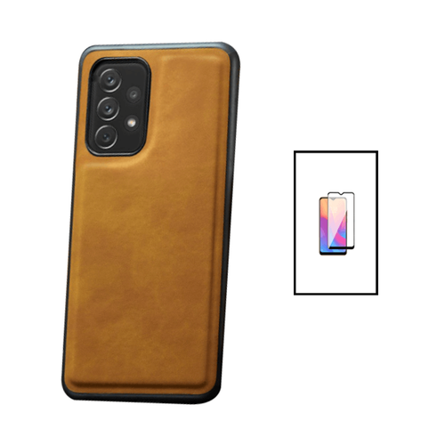Phonecare - Kit Coque MagneticLeather + Film Verre Trempé 5D Full Cover pour Samsung Galaxy A52s - Brun Phonecare  - Accessoire Smartphone