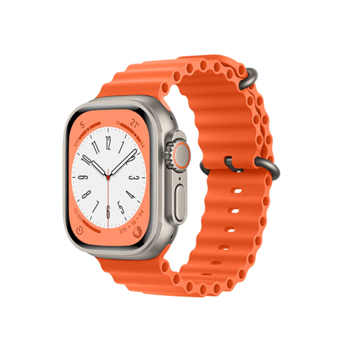 Phonecare - Bracelet Silicone Ocean Waves pour Apple Watch SE (2022) - 44mm - Orange Phonecare  - Montre et bracelet connectés