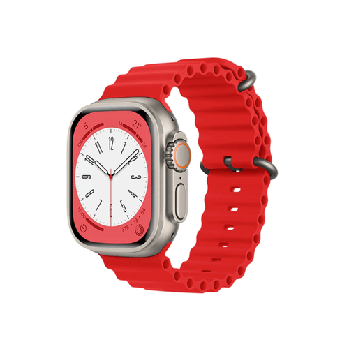 Phonecare - Bracelet Silicone Ocean Waves pour Apple Watch Series 3 - 42mm - Rouge Phonecare  - Montre et bracelet connectés