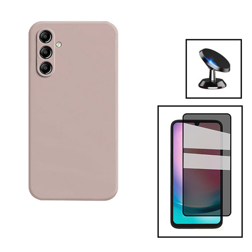Phonecare - Kit Film Verre Trempé 5D Anti-Spy + Coque Silicone Liquide + Support Magnétique de Voiture pour Samsung Galaxy A24 4G - Rose Phonecare  - Accessoire Smartphone