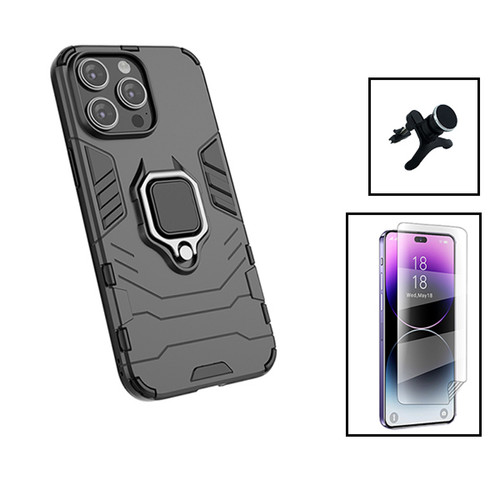 Phonecare - Kit Film Hydrogel Full Cover Avant + Coque 3X1 Military Defender + Support  Renforcé pour Apple iPhone 15 Plus - Noir Phonecare  - Accessoire Smartphone