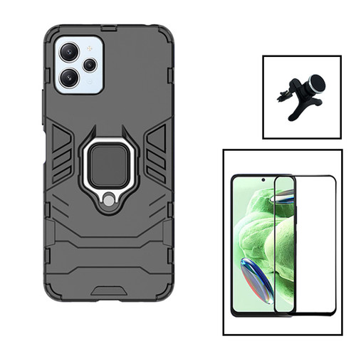 Phonecare - Kit Film Verre Trempé 5D Full Cover + Coque 3X1 Military Defender + Support  Renforcé pour Xiaomi Redmi 12 5G - Noir Phonecare  - Autres accessoires smartphone