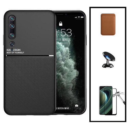 Phonecare - Kit Coque Magnetic Lux + Magentic Wallet Marron + 5D Full Cover + Support de Voiture Magnétique - Xiaomi Mi Note 10 Pro Phonecare  - Coque, étui smartphone