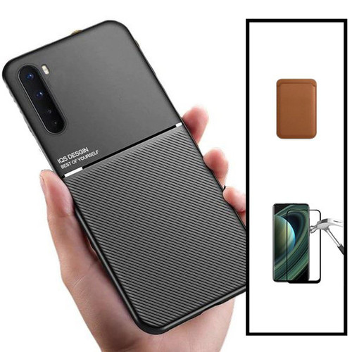 Phonecare - Kit Coque Magnetic Lux + Magentic Wallet Marron + 5D Full Cover - Oneplus Nord Phonecare  - Coque, étui smartphone
