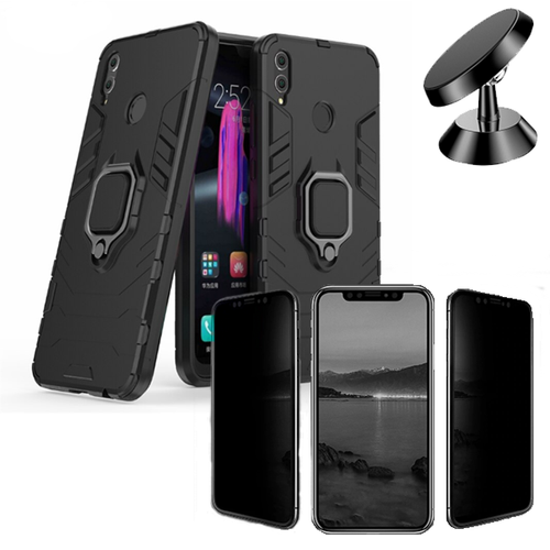 Phonecare - Kit de Verre Trempé 5D Anti-Spy / Intimité + Coque 3X1 Military Defender + Support Magnétique de Voiture - Honor 8X Phonecare  - Coque, étui smartphone