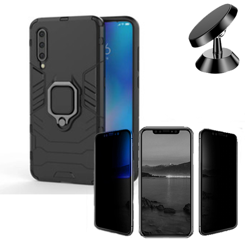 Phonecare - Kit de Verre Trempé 5D Anti-Spy / Intimité + Coque 3X1 Military Defender + Support Magnétique de Voiture - Huawei Y7 2019 Phonecare  - Accessoire Smartphone