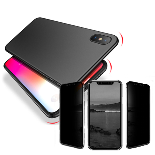 Phonecare - Kit de Verre Trempé 5D Anti-Spy / Intimité + Coque SlimShield - Iphone XS Max - Noir Phonecare  - Accessoire Smartphone