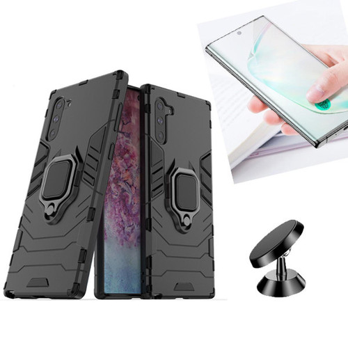 Phonecare - Kit Verre Trempé 5D Full Cover Curved + Coque 3X1 Military Defender + Support de Voiture Magnétique - Samsung Galaxy Note 10 5G Phonecare  - Samsung curved