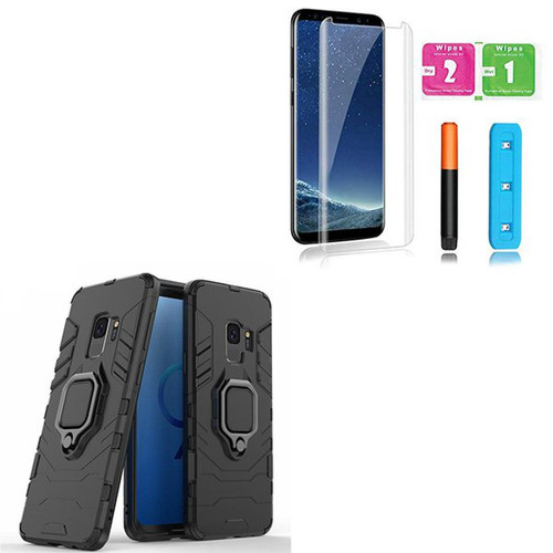 Phonecare - Kit Verre Trempé Nano Curved UV + Coque 3X1 Military Defender + Support Magnétique de Voiture - Samsung S9 Plus Phonecare  - Accessoire Smartphone