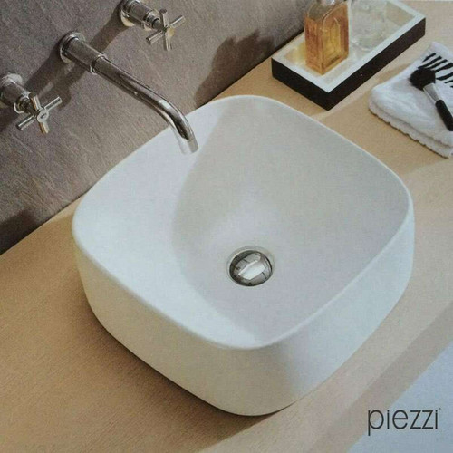 Piezzi Vasque carrée en céramique blanche 39 cm - Xela